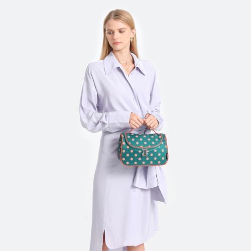 Yeiotsy Travel Cosmetic Bag for Women – Polka Dot Makeup Bag Organizer & Hanging Toiletry Bag - Image 6