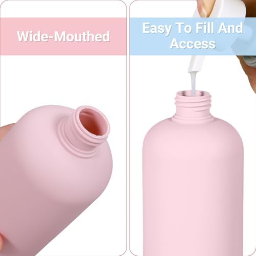 ASEVAT Plastic Leak Proof Travel Bottles for Toiletries, TSA Approved Travel Size Containers, Squeeze Bottles Refillable for Shampoo, Lotion & Body Wash (Blue+Pink+Green, 10 oz) - Image 6