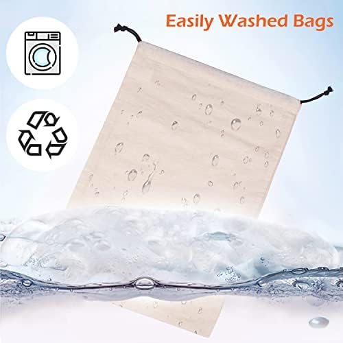 MISSLO Set of 3 Cotton Breathable Dust-proof Drawstring Storage Pouch Multi-functional Bag. Pack 3 S - Image 6