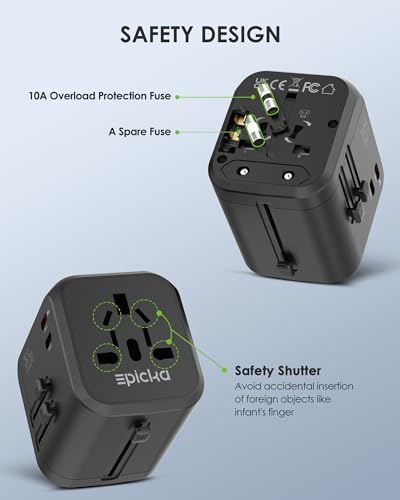 EPICKA PD 35W Universal Travel Adapter, 2AC/2USB-C/3USB-A - Image 6