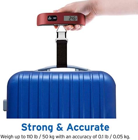 Etekcity Luggage Scale, Digital Weight Scales for Travel Accessories Essentials Suitcases , Portable Handheld Scale with Temperature Sensor, Rubber Paint, 110 Pounds, Battery Included - Image 7