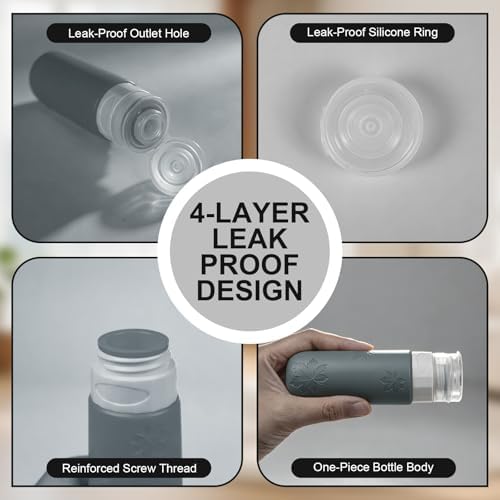 16 Pack Travel Bottles for Toiletries, Silicone TSA Approved-Containers for Toiletries,3oz Silicone Travel Bottles Set Leak Proof Refillable Liquid,Shampoo and Conditioner Travel Toiletry Bottles Grey - Image 7