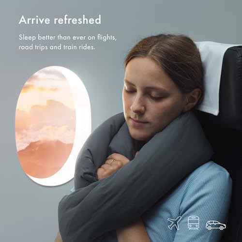 Huzi Infinity Pillow - Home Travel Soft Neck Scarf Support Sleep (Purple) - Image 6