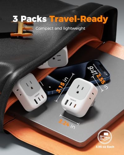 TESSAN UK Adapters for Travel 3 Pack, Type G Plug Adapter - Image 6