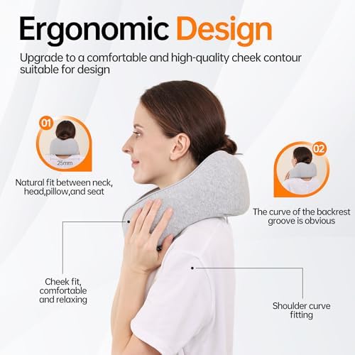 Travel Pillows for Airplanes,100% Pure Memory Foam Travel Neck Pillow - Image 6