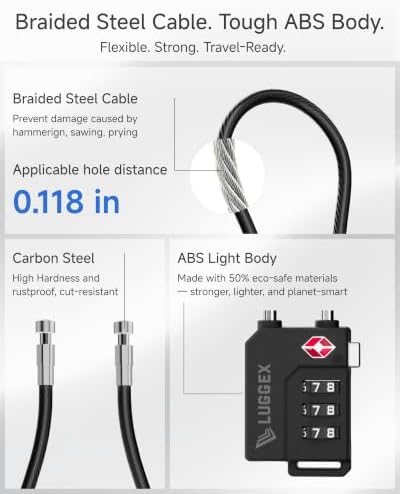 LUGGEX 6 Pack TSA Locks for Luggage, Luggage Locks TSA Approved - Image 6