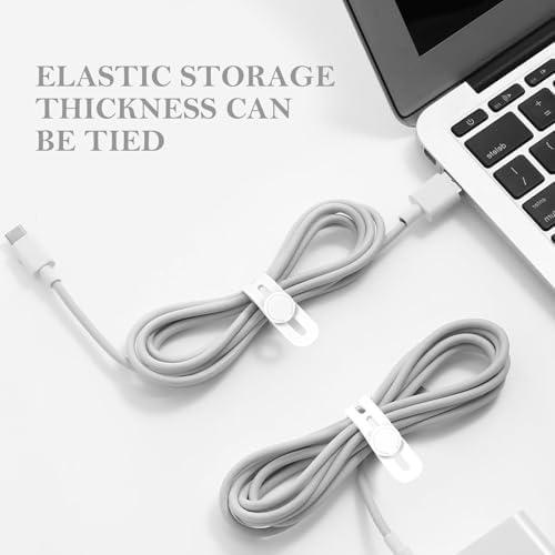 Donruby 30Pcs Silicone Cable Ties, Reusable Cord Organizer Straps, White - Image 6
