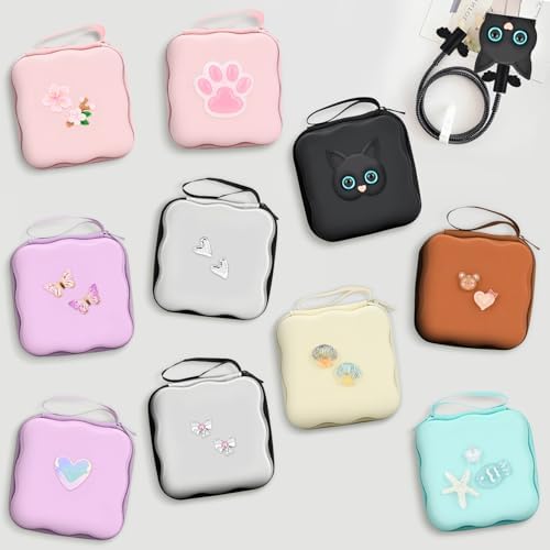 CameCosy Phone Charger Storage Case Cover Sets with Cable Protector for iPhone Charger, Wave Travel Storage Bag, Data Cord Saver Cute DIY Charging Protector Cable Organizer (Purple Butterfly) - Image 7