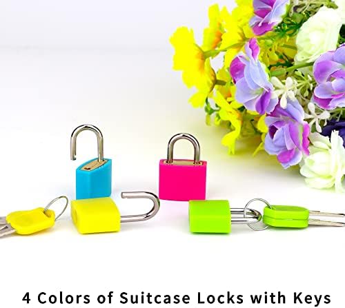 4 Pcs Suitcase Locks with Copper Keys Protect Your Belongings with Febwind's Set of 4 Mini Padlocks Multicolor Durable Locks for Suitcases Backpacks Boxes Cabinet and Laptop Bags - Image 7