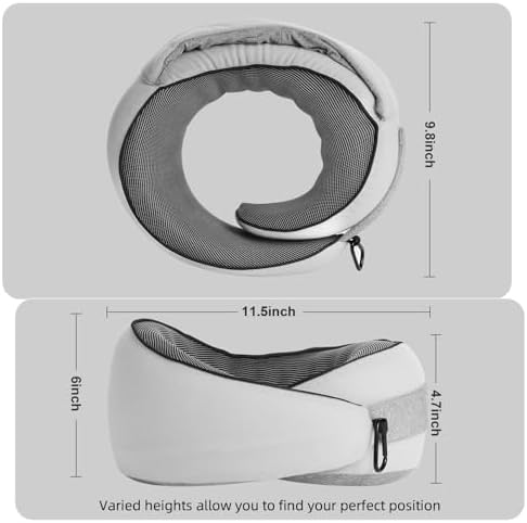 Travel Pillow for Airplane, Hooded Memory Foam Neck Pillow for Sleeping - Image 6