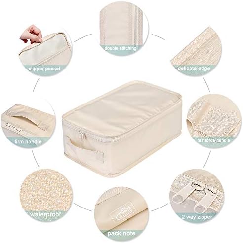 JJ POWER Travel Shoe Bags, Foldable Waterproof Shoe Pouches Organizer-Double Layer (2 Pink Shoe Bags) - Image 5