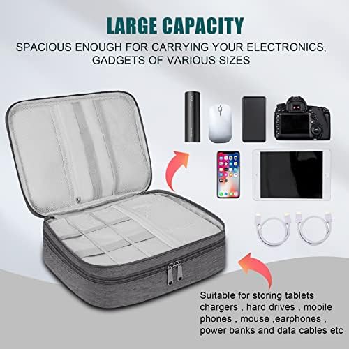 Electronic Organizer Travel Universal Cable Organizer Electronics Accessories Bag for Cable, Charger, Phone, USB, SD Card,1Pack - Image 7