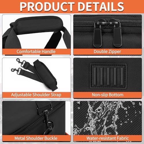 IBVIVIC Large DJ Cable File Bag, Travel Gig Bag with 8 Adjustable Dividers - Image 7