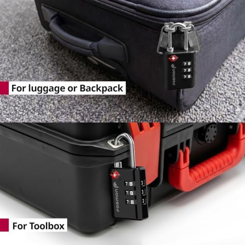 Fosmon TSA Approved Luggage Locks, 3 Digit Combination Padlock, 4 Pack - Image 6