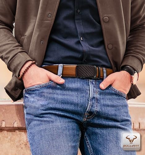 BULLIANT Men's Ratchet Leather Belt Trimmable 2Pack 1 3/8"-Gift Boxed - Image 6
