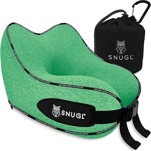 SNUGL Travel Pillow for Kids - Memory Foam Neck Pillows for Travel | Neck Rest Children Pillows for Airplanes | Kids Pillow with Carry Bag & Clip | Flight Essentials by SNUGL