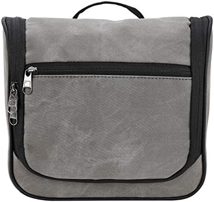 Lewis N. Clark Brushed Twill Hanging Toiletry Kit Bag for Travel Accessories, Shampoo, Cosmetics + Personal Items, Gray - Image 7