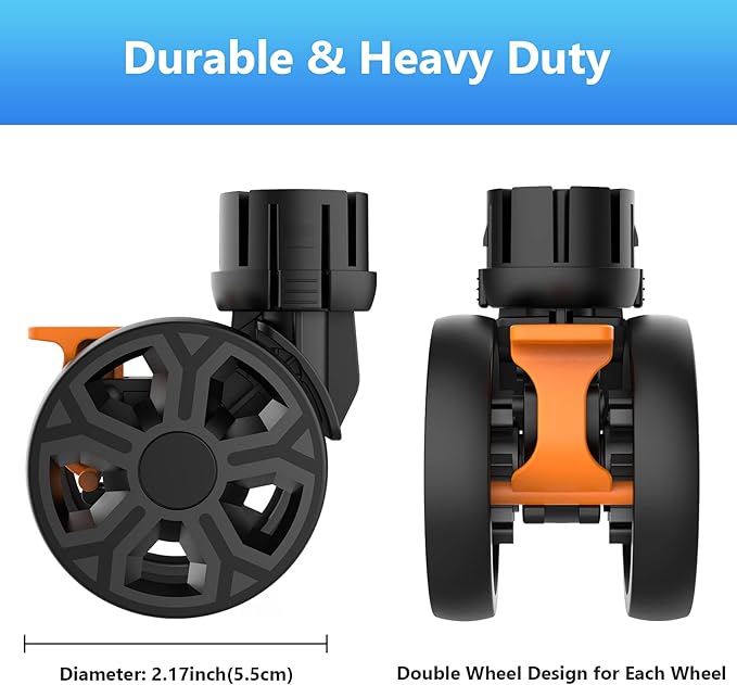 FELICON SELORSS Heavy Duty Rotation Swivel Wheels for BY06 BY06S BY06C BY10 BY10WX Folding Utility Cart Rolling Crate(Black-2PCS)