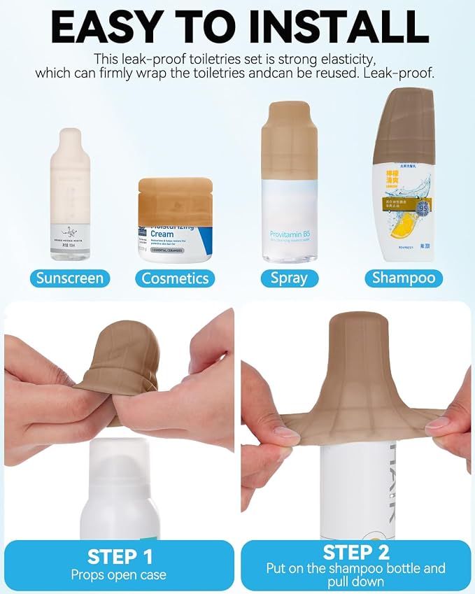 16 Pack Silicone Bottle Cover,Travel Essential for Women Men - Image 6