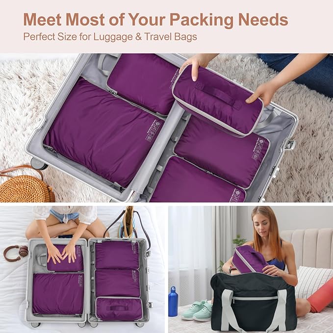 Cambond Travel Underwear Organizer Bag - 4-in-1 Soft Double Layer Bra Travel Bag, Portable Expandable Compression Packing Organizers, Underwear Storage Bag Packing Cubes for Women