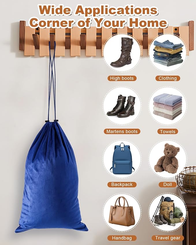 4 Pcs Shoe Bags for Travel, 21.2"x13.3" Large Boot Bags for Cowboy Boots, Washable Velvet Dust Bag with Drawstring for Dress Shoes, Handbags and Clothing, Suitable for Travel and Home Storage