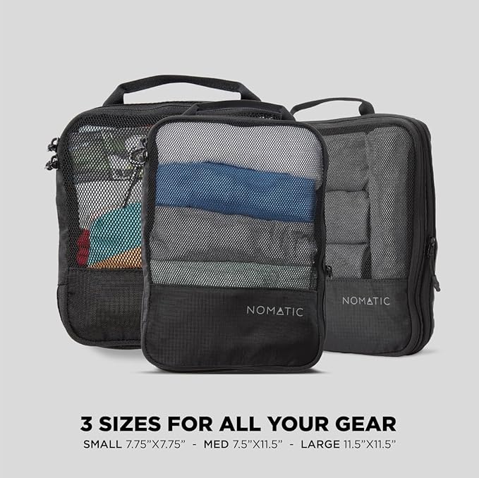 NOMATIC Packing Cubes, Compression Luggage Organizers for Carry-On, Suitcases, Travel Bags, Large (Pack of 2)