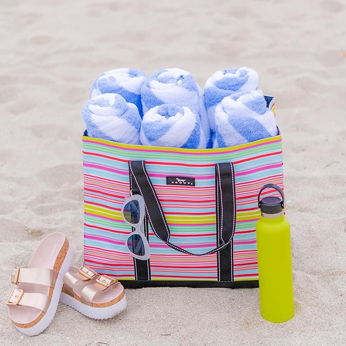 SCOUT Original Deano Tote - Durable Lightweight Open Top Beach, Pool & Lake Bag, Inside Zip Pocket, Folds Flat