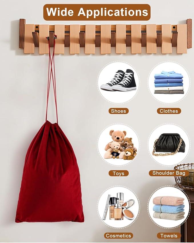 FantasyLife Shoe Bags for Travel, Washable Dust Bags for Storage & Packing, Flannel Shoe Pouch with Drawstring Closure for Purses, Handbags, Shoes & Toys (2, Rio Red, 17.3"x12.6")