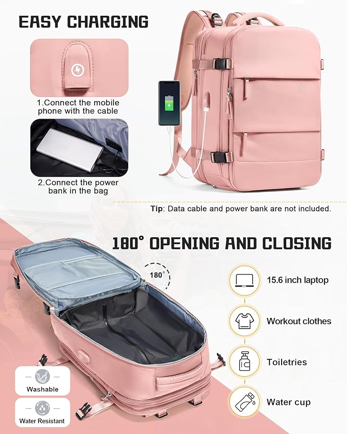 wepadre Vacuum Backpack Travel with Pump Travel Backpack with Vacuum System Expandable Vacpack Compression Backpacks for Travel Easy Vac Pack Carry on Luggage