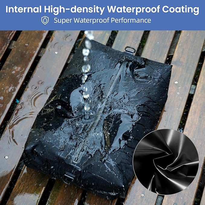 BAGAIL TPU Vacuum Bag for Travel, Reusable Compression Bag with IPX8 Waterproof Zipper, Save Space for Suitcase, Backpack and Carry on (Jet Black, ExtraLarge, With Pump)