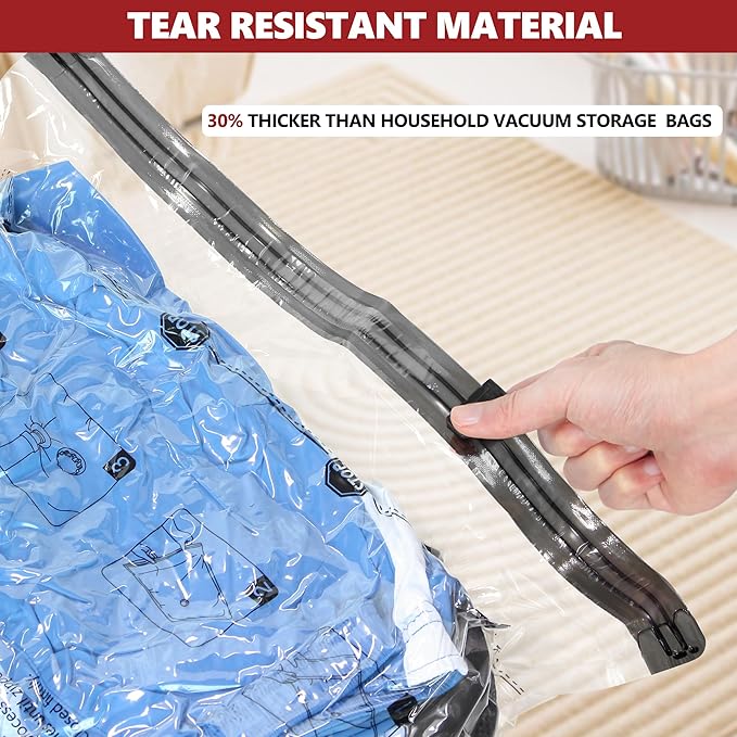 Vacuum Seal Bags for Clothing Travel and Home Storage, Travel Vacuum Bags with Electric Pump, Space Saver Compression Packing Cubes for Luggage Suitcase Bedding Blankets Clothes, 8 Combo