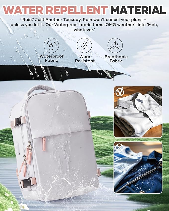 Vacuum Seal Travel Backpack with Air Pump,Compression Vacpack Waterproof Carry On Backpack for Travel Women Men with Vacuum System,Airlines Approved Daypack Laptop Space Saver Bags,Grey