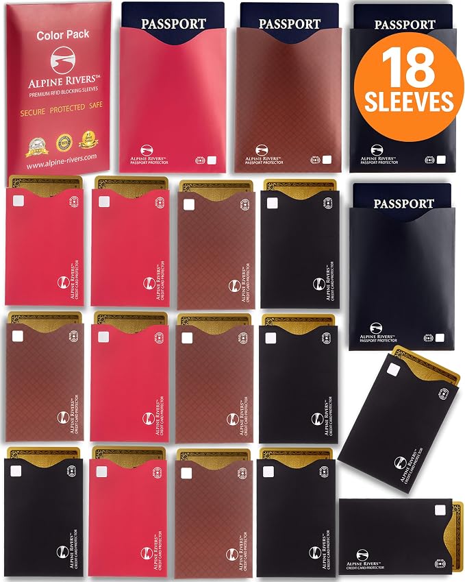 Alpine Rivers RFID Blocking Sleeves, Credit Card Protector, Passport Sleeve - Image 7