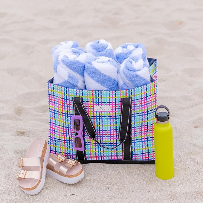 SCOUT Original Deano Tote - Durable Lightweight Open Top Beach, Pool & Lake Bag, Inside Zip Pocket, Folds Flat