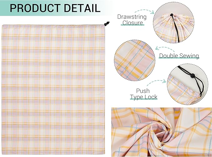 ZPECC Bulk Travel Laundry Bag,Extra Large Heavy Duty Laundry Bags 24 Pack,Washable Dirty Clothes Organizer XL for College Dorm Hotel Camping and Home Storage 30x40(Pink Checkered)