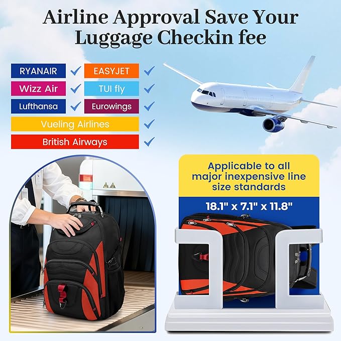 Boavan Vacuum Seal Backpack for Travel with Pump, 55L Large Bag with Zipper‑Off Detachable Vacuum Compression Bag Waterproof Carry On Large Travel Bag for Airline,Bags and Backpack Used Independently