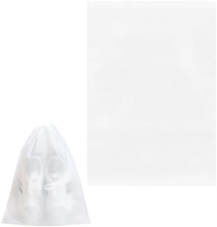50 Pack Transparent Shoe Bags Travel Shoe Bags Non-woven Fabric Disposable Drawstring Dust Covers Shoes Storage Organizers Pouch for Sneaker Cross Trainer Tote Handbags Purses Running Shoes by Unknown