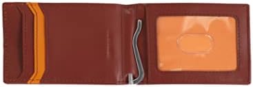Timberland Men's Slim Leather Minimalist Front Pocket Credit Card Holder Wallet,Brown (Cloudy Money Clip), One Size - Image 2