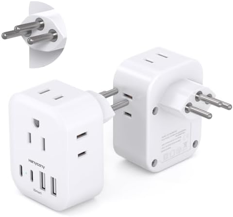 Switzerland Travel Plug Adapter, HANYCONY Type J Power Adapter, 2 Pack by HANYCONY
