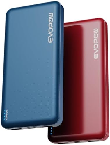 2-Pack Portable Charger, 10000mAh Power Bank, Battery Pack, Battery Bank by EVOPOW
