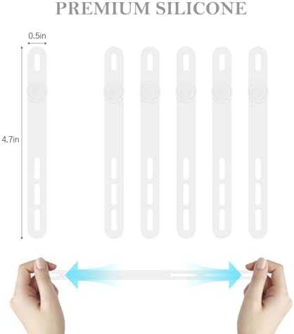 Donruby 30Pcs Silicone Cable Ties, Reusable Cord Organizer Straps, White - Image 2
