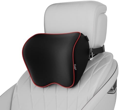 Crofy 2-Pack Car Neck Pillow, Headrest Pillow with Adjustable Strap, Black by CrofyLLC