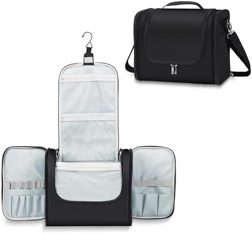 Buruis Extra Large Hanging Toiletry Bag for Women and Men, Black by KeepYourBathroomKitchenandHomeOrganized