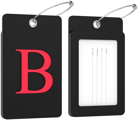 Gostwo 2 Pack Initial Luggage Tags for Suitcases Airplane Travel Essentials - Image 2