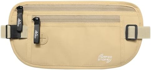 MoKo Travel Money Belt, RFID Blocking Passport Wallet by MoKo