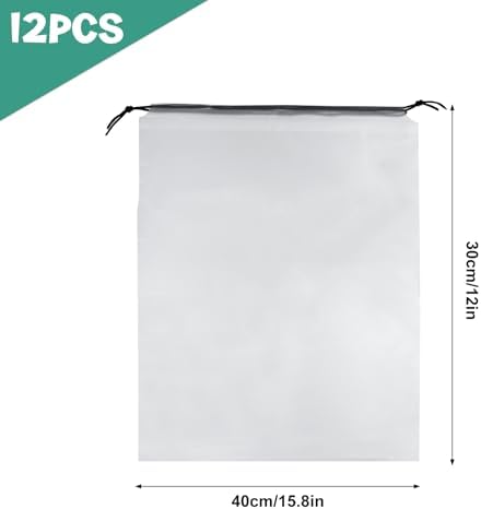 12 Pcs Shoe Bags for Travel，PLULON Clear Drawstring Travel Shoe Bags for Packing Waterproof Dustproof Shoes Organizer Pouch Travel Accessories Shoe Storage Bag for Women Men Portable Travel Essentials - Image 2