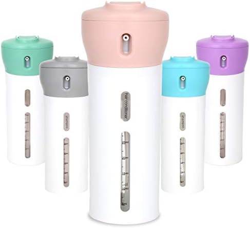 Travigo 4-in-1 Travel Dispenser Bottle, TSA Approved, Leak Proof, Four Reusable 1.4 oz. (40 mL) Toiletry Containers for Shampoo, Conditioner, Soap, Lotion, Skincare (Pink) by Travigo