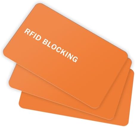 RFID Blocking Card - 3 Pack, Contactless NFC Credit Card ID Protection Safe Bank Card Passport Entire Wallet Purse Shield Protector Blocker Guard (Pack of 3, Orange) by 9toa