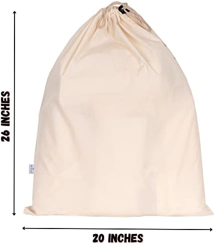 4-Pack Drawstring Dust Covers Large 100% Cotton 26" x 20" - Image 4