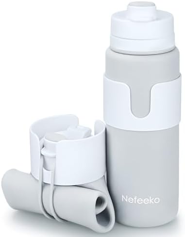 Nefeeko Collapsible Water Bottle, BPA Free 26oz Silicone Water Bottles by Nefeeko
